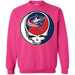 Columbus Blue Grateful Dead Steal Your Face Hockey Nhl Shirts Crewneck Pullover Sweatshirt Crewneck Pullover Sweatshirt - parenttees