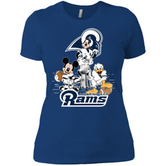 Nfl – Los Angeles Rams Donald Duck Goofy Mickey Mouse Super Bowl 2019 Football Women Cotton T-Shirt Women Cotton T-Shirt - parenttees