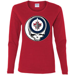 Winnipeg Jets Grateful Dead Steal Your Face Hockey Nhl Shirts Women Long Sleeve Shirt Women Long Sleeve Shirt - parenttees