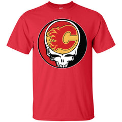 Calgary Flames Grateful Dead Steal Your Face Hockey Nhl Shirts Men Cotton T-Shirt Men Cotton T-Shirt - parenttees