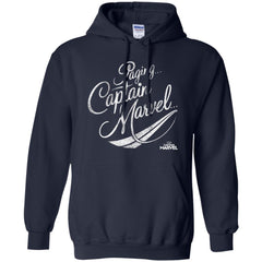 Captain Marvel Paging Distressed Cursive Pullover Hoodie Sweatshirt Pullover Hoodie Sweatshirt - parenttees