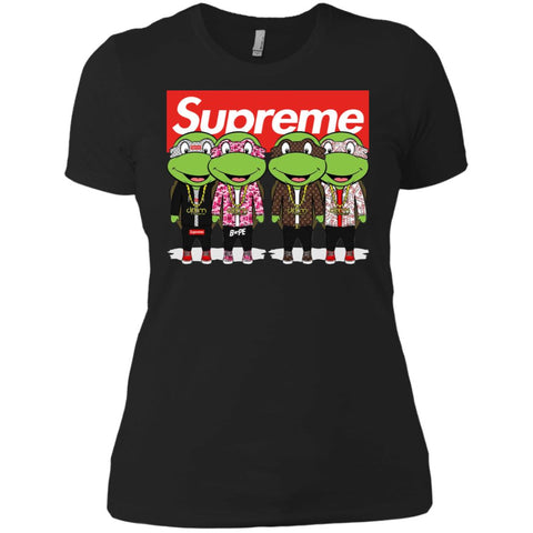 Supreme Turtle T-shirt Women Cotton T-Shirt Black / X-Small Women Cotton T-Shirt - parenttees