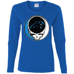 Carolina Panthers Grateful Dead Steal Your Face Football Nfl Shirts Women Long Sleeve Shirt