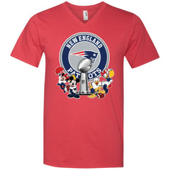 New England Patriots Super Bowl 2019 Mickey Minnie Mouse Donald Daisy Duck Football Nfl Men V-Neck T-Shirt Men V-Neck T-Shirt - parenttees