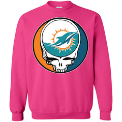 Miami Dolphins Grateful Dead Steal Your Face Football Nfl Shirts Crewneck Pullover Sweatshirt Crewneck Pullover Sweatshirt - parenttees