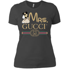 Mrs Minnie Gucci Couple Disney Shirt Valentine's Day T-shirt Women Cotton T-Shirt Women Cotton T-Shirt - parenttees