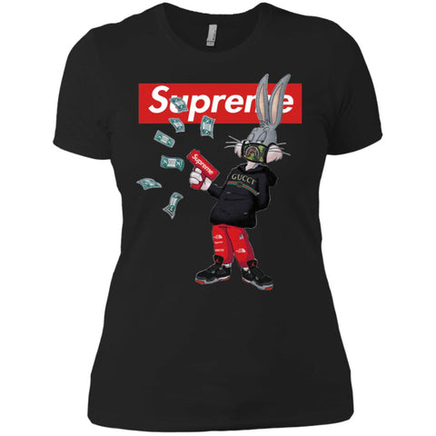 Supreme Rabbit Gucci Gang T-shirt Women Cotton T-Shirt Black / X-Small Women Cotton T-Shirt - parenttees