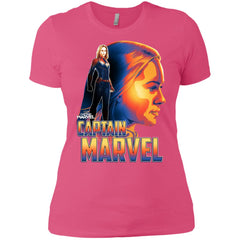 Captain Marvel Bold Sunset Portrait Women Cotton T-Shirt Women Cotton T-Shirt - parenttees