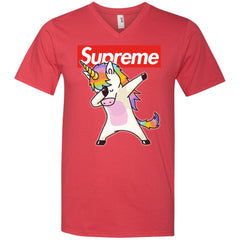 Supreme Unicorn T-shirt Dance Dabbing Unicorn Men V-Neck T-Shirt Men V-Neck T-Shirt - parenttees