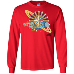 Captain Marvel Star Power Retro Style Men Long Sleeve Shirt Men Long Sleeve Shirt - parenttees