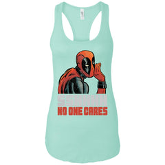 Marvel Deadpool Shhh No One Cares Whisper Women Tank Top Women Tank Top - parenttees