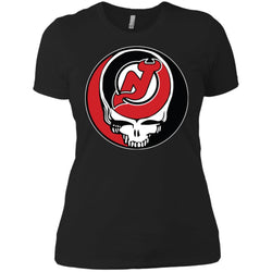 New Jersey Devils Grateful Dead Steal Your Face Hockey Nhl Shirts Women Cotton T-Shirt