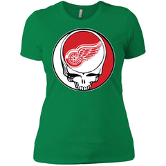 Detroit Red Wings Grateful Dead Steal Your Face Hockey Nhl Shirts Women Cotton T-Shirt Women Cotton T-Shirt - parenttees