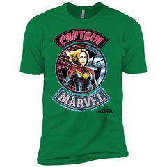 Captain Marvel Stitched Patched Portrait Men Short Sleeve T-Shirt Men Short Sleeve T-Shirt - parenttees