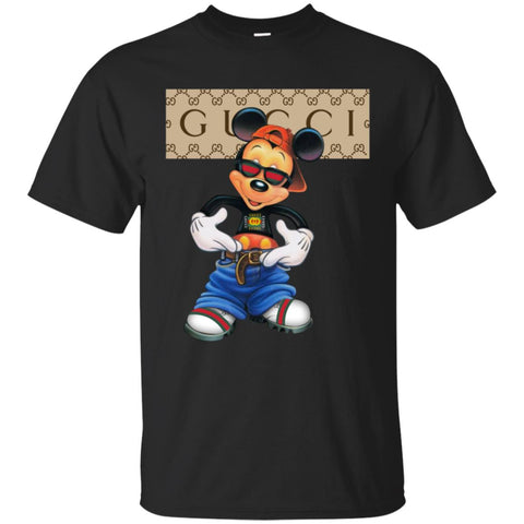 Gucci Logo Shirt Mickey Mouse T-shirt Men Cotton T-Shirt Black / S Men Cotton T-Shirt - parenttees