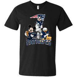 Nfl - New England Patriots Donald Duck Goofy Mickey Mouse Super Bowl 2019 Football Men V-Neck T-Shirt