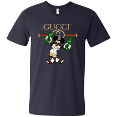 Gucci Mickey Mouse Drink Beer T-shirt Men V-Neck T-Shirt Men V-Neck T-Shirt - parenttees