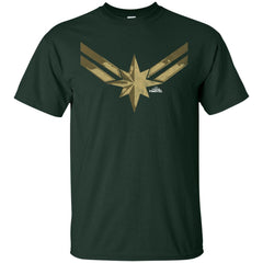 Captain Marvel Simple Gold Shadowed Logo Men Cotton T-Shirt Men Cotton T-Shirt - parenttees