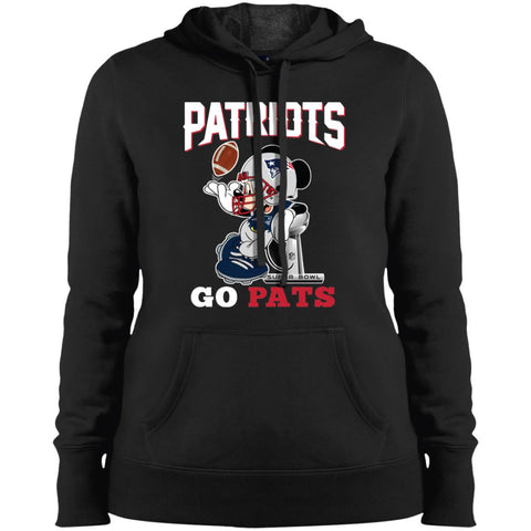 Go Pats - New England Patriots Super Bowl 2019 Mickey Mouse Football Nfl Women Hooded Sweatshirt Black / X-Small Women Hooded Sweatshirt - parenttees