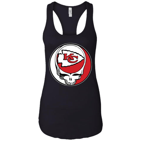 Kansas City Chiefs Grateful Dead Steal Your Face Football Nfl Shirts Women Tank Top Black / X-Small Women Tank Top - parenttees