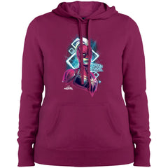 Marvel Captain Marvel Space Glow Neon Women Hooded Sweatshirt Women Hooded Sweatshirt - parenttees