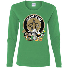 Nfl – New Orleans Saints Super Bowl 2019 Mickey Mouse Minnie Mouse Donald Duck Daisy Duck Football Women Long Sleeve Shirt Women Long Sleeve Shirt - parenttees