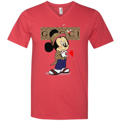 Couple Gucci Mickey Tshirt Valentine's Day Men V-Neck T-Shirt Men V-Neck T-Shirt - parenttees