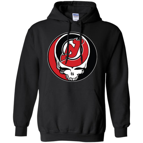 New Jersey Devils Grateful Dead Steal Your Face Hockey Nhl Shirts Pullover Hoodie Sweatshirt Black / S Pullover Hoodie Sweatshirt - parenttees