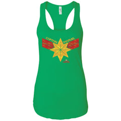 Captain Marvel Distressed Star Ribbon Logo Women Tank Top Women Tank Top - parenttees