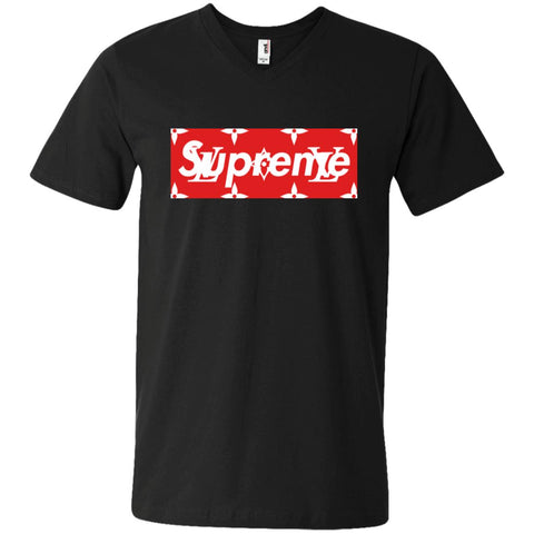 Louis Vuitton Box Supreme T-shirt Men V-Neck T-Shirt Black / S Men V-Neck T-Shirt - parenttees