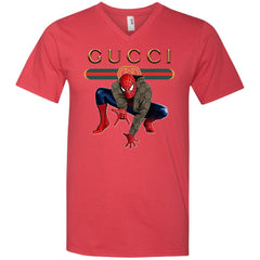 Spider Man Gucci Funny  Trend T- Shirt Men V-Neck T-Shirt Men V-Neck T-Shirt - parenttees