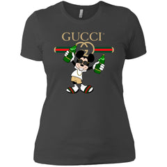 Gucci Mickey Mouse Drink Beer T-shirt Women Cotton T-Shirt Women Cotton T-Shirt - parenttees