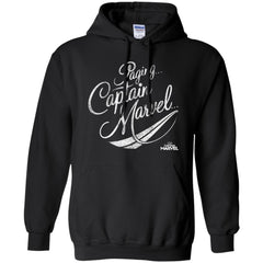 Captain Marvel Paging Distressed Cursive Pullover Hoodie Sweatshirt Pullover Hoodie Sweatshirt - parenttees