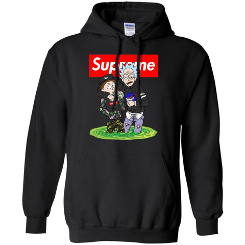 Supreme Rick And Morty T-shirt Pullover Hoodie Sweatshirt Black / S Pullover Hoodie Sweatshirt - parenttees