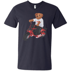 Supreme Bear Moto T-shirt Men V-Neck T-Shirt Men V-Neck T-Shirt - parenttees