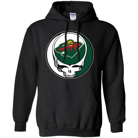 Minnesota Wild Grateful Dead Steal Your Face Hockey Nhl Shirts Pullover Hoodie Sweatshirt Black / S Pullover Hoodie Sweatshirt - parenttees