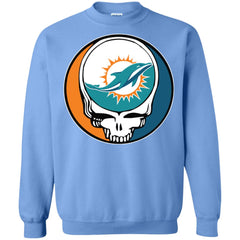 Miami Dolphins Grateful Dead Steal Your Face Football Nfl Shirts Crewneck Pullover Sweatshirt Crewneck Pullover Sweatshirt - parenttees