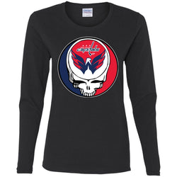 Washington Capitals Grateful Dead Steal Your Face Hockey Nhl Shirts Women Long Sleeve Shirt