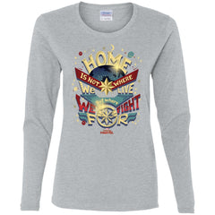 Captain Marvel Home Is What We Fight For Women Long Sleeve Shirt Women Long Sleeve Shirt - parenttees