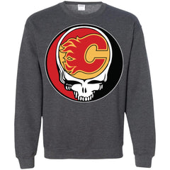 Calgary Flames Grateful Dead Steal Your Face Hockey Nhl Shirts Crewneck Pullover Sweatshirt Crewneck Pullover Sweatshirt - parenttees