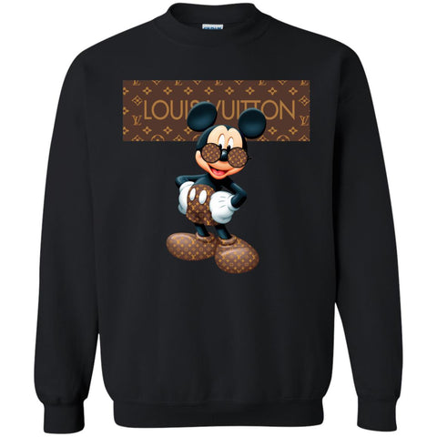 Best Louis Vuitton Mickey Mouse Shirt Crewneck Pullover Sweatshirt Black / S Crewneck Pullover Sweatshirt - parenttees