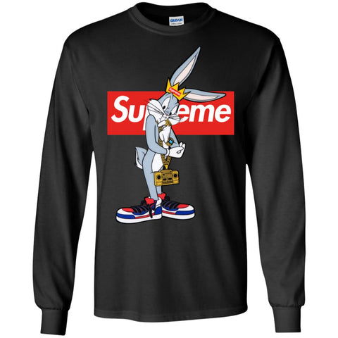 Supreme Rabbit Trending T-shirt Men Long Sleeve Shirt Black / S Men Long Sleeve Shirt - parenttees