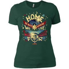 Captain Marvel Home Is What We Fight For Women Cotton T-Shirt Women Cotton T-Shirt - parenttees