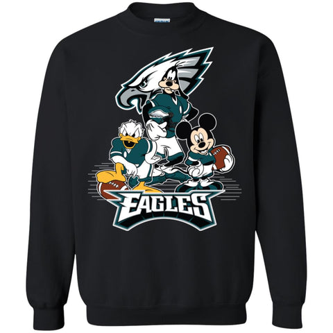 Mickey Mouse Philadelphia Eagle American Football Nfl Sports Shirt Crewneck Pullover Sweatshirt Black / S Crewneck Pullover Sweatshirt - parenttees