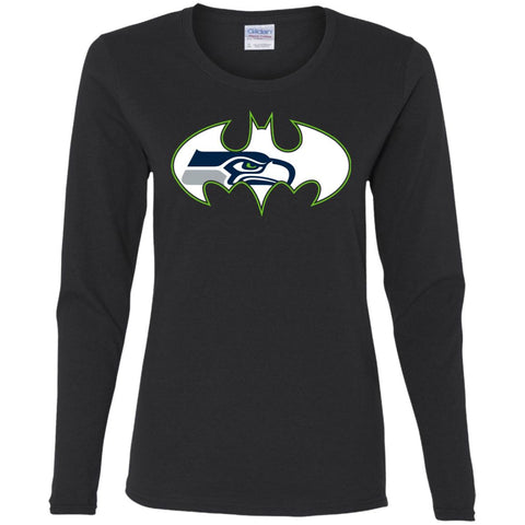 We Are The Seattle Seahawks Batman Nfl Mashup Women Long Sleeve Shirt Black / S Women Long Sleeve Shirt - parenttees