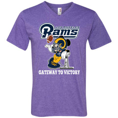 Los Angeles Rams Gateway To Victory Super Bowl 2019 Mickey Mouse Football Nfl Men V-Neck T-Shirt Men V-Neck T-Shirt - parenttees