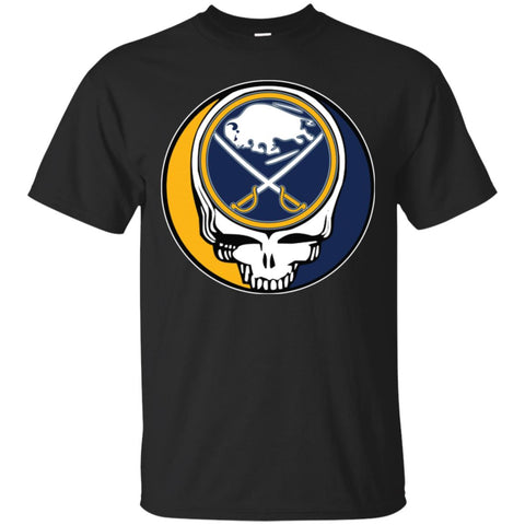 Buffalo Sabres Grateful Dead Steal Your Face Hockey Nhl Shirts Men Cotton T-Shirt Black / S Men Cotton T-Shirt - parenttees