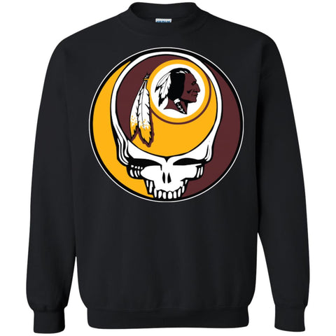 Washington Redskins Grateful Dead Steal Your Face Football Nfl Shirts Crewneck Pullover Sweatshirt Black / S Crewneck Pullover Sweatshirt - parenttees