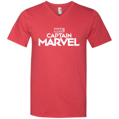 Marvel Captain Marvel Movie Logo White Men V-Neck T-Shirt Men V-Neck T-Shirt - parenttees