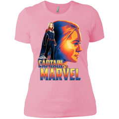 Captain Marvel Bold Sunset Portrait Women Cotton T-Shirt Women Cotton T-Shirt - parenttees